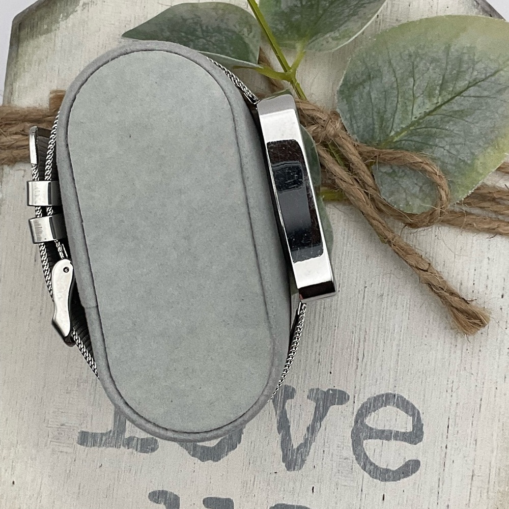 American Exchange Quartz Men’s Watch Square Face‎ Silver Tone Movt #7231 Used - Picture 9 of 9